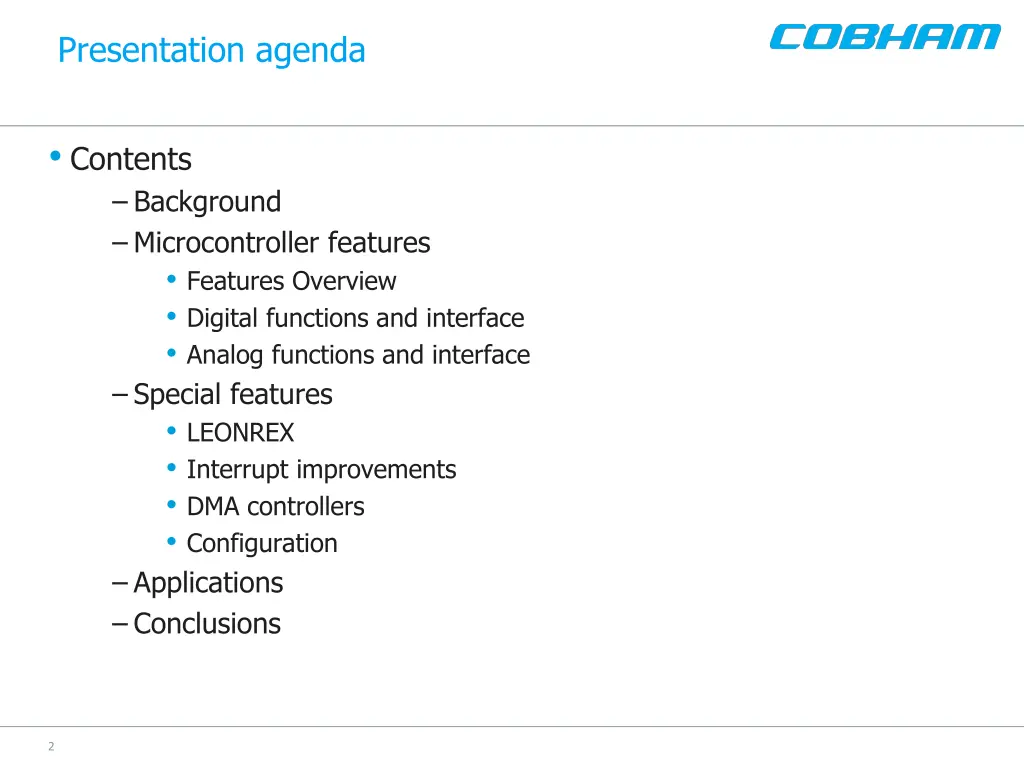 presentation agenda