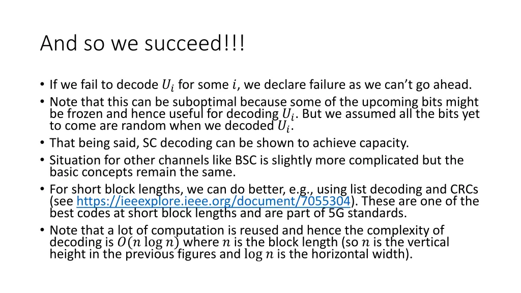 and so we succeed