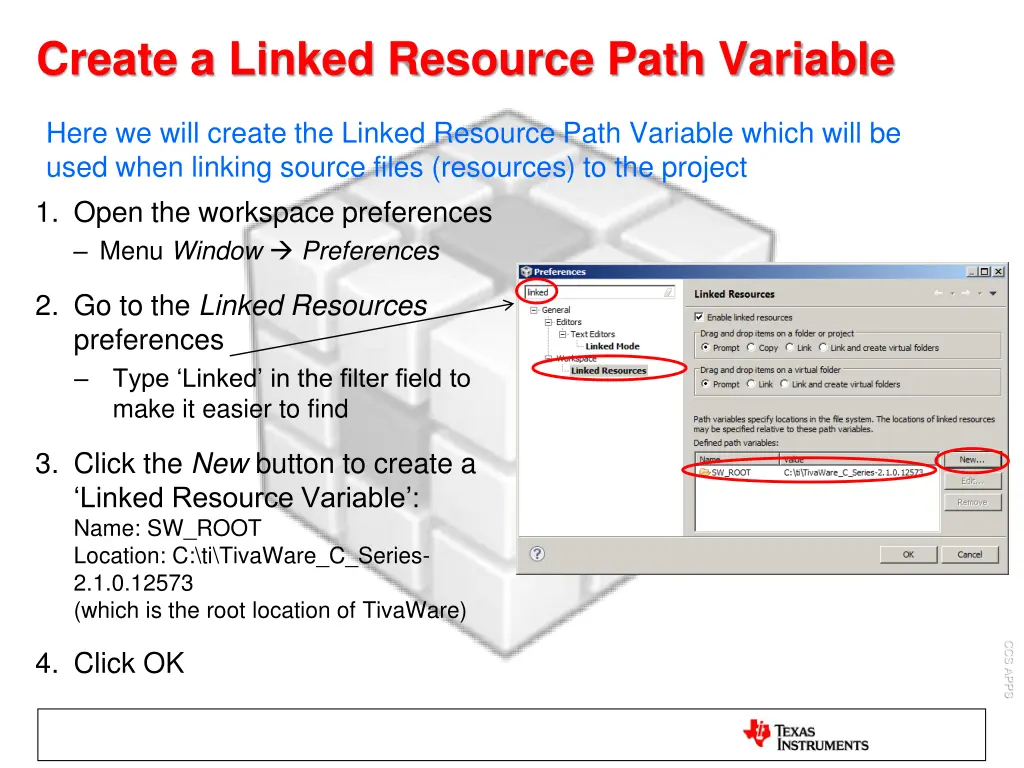 create a linked resource path variable
