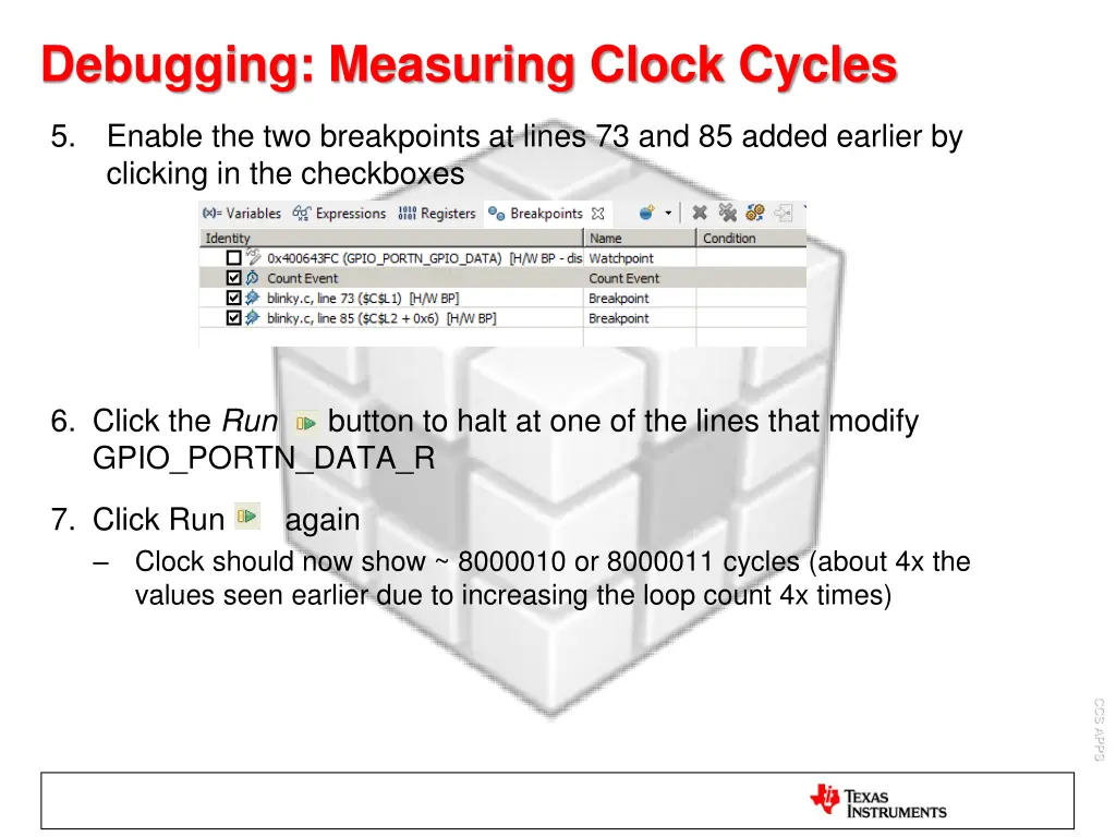 debugging measuring clock cycles 3