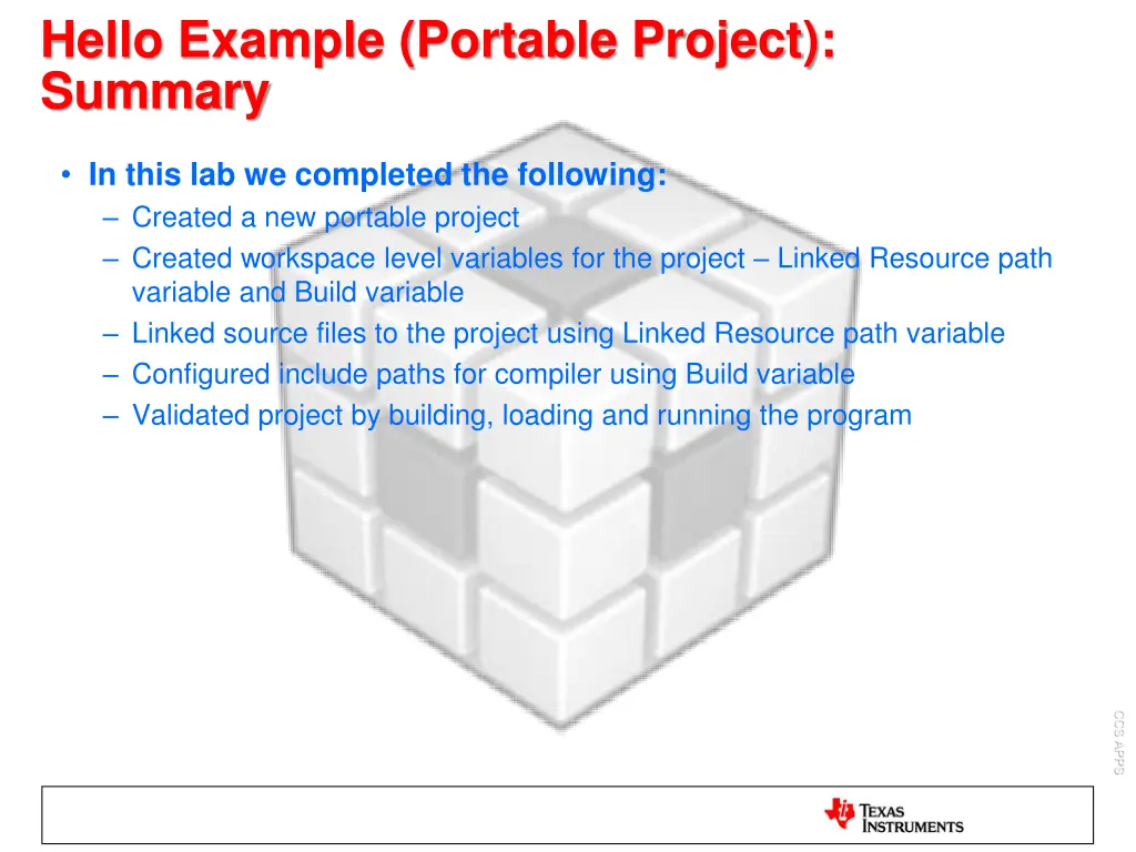 hello example portable project summary