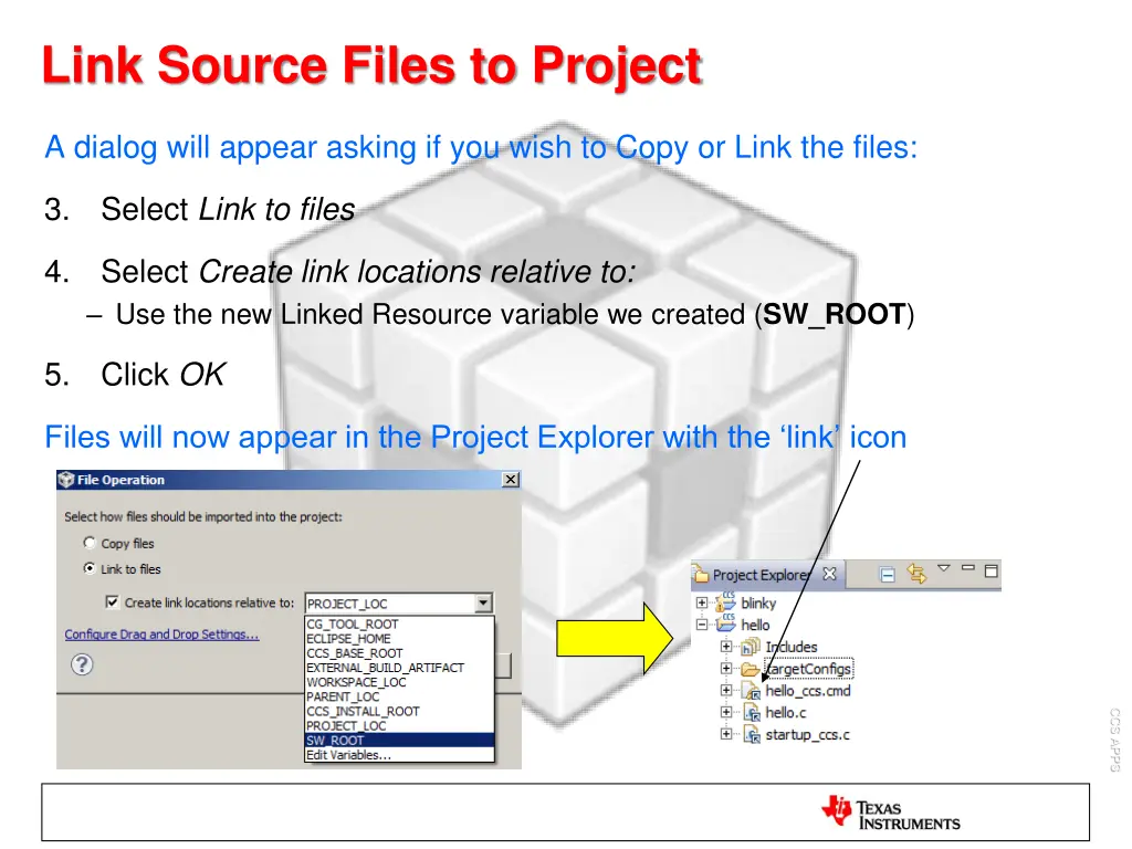 link source files to project 1
