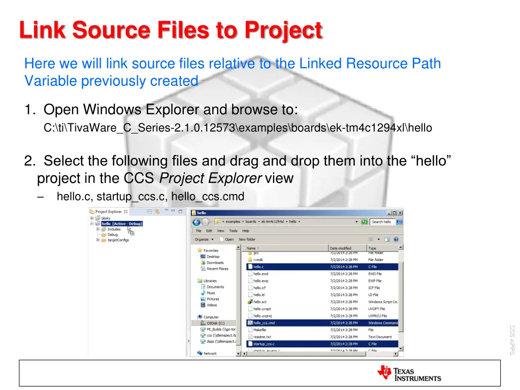 link source files to project