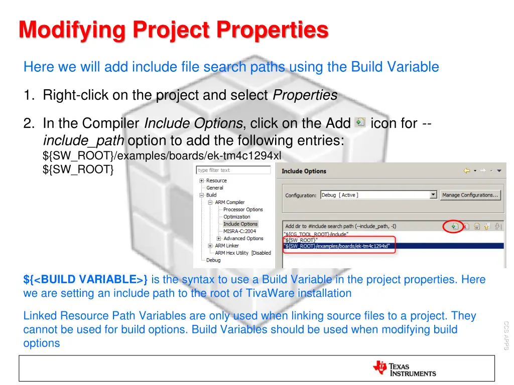 modifying project properties