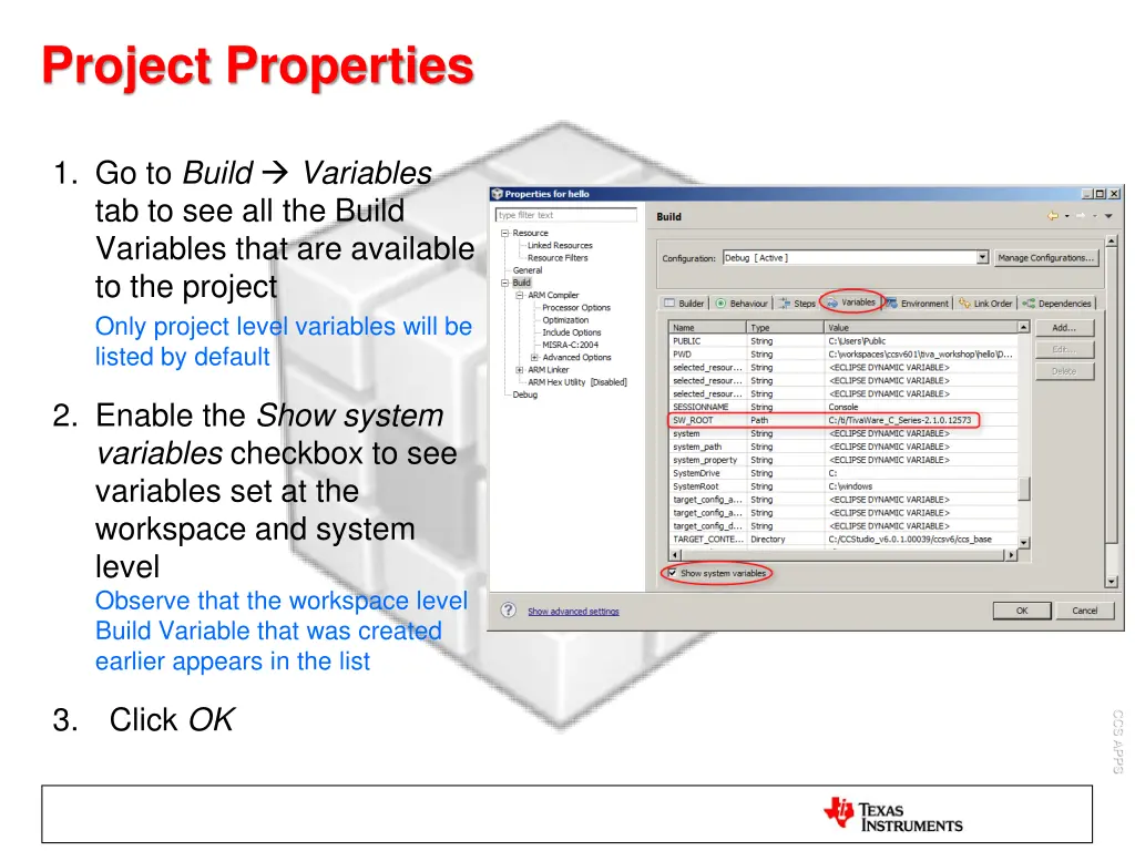 project properties 3
