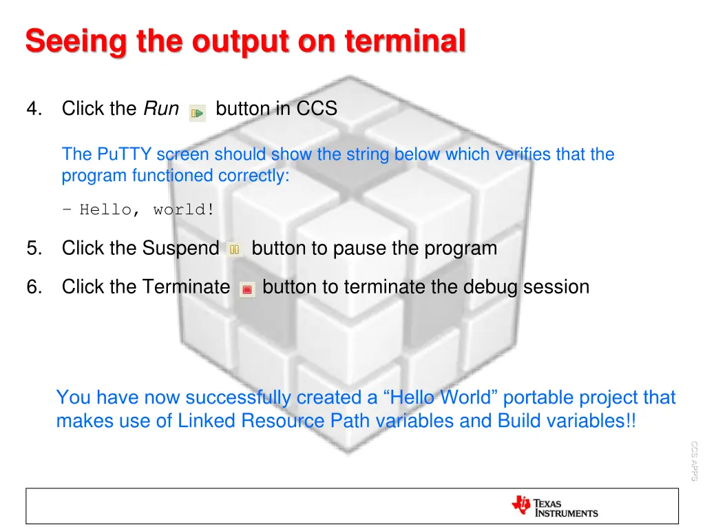 seeing the output on terminal 1