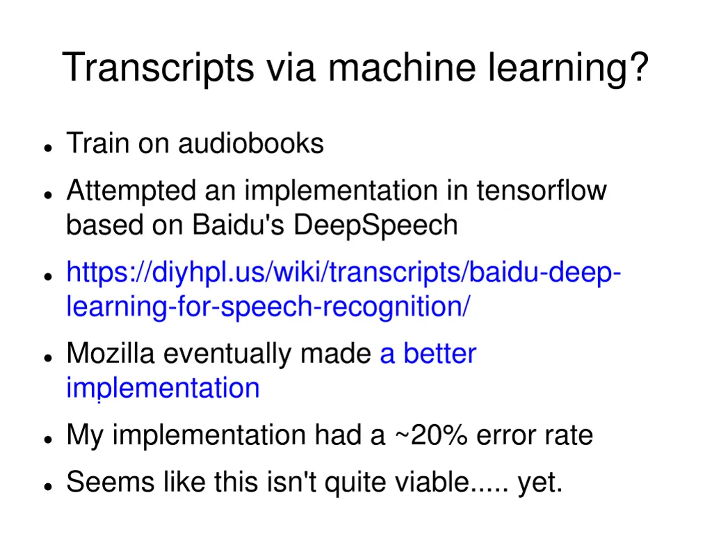 transcripts via machine learning