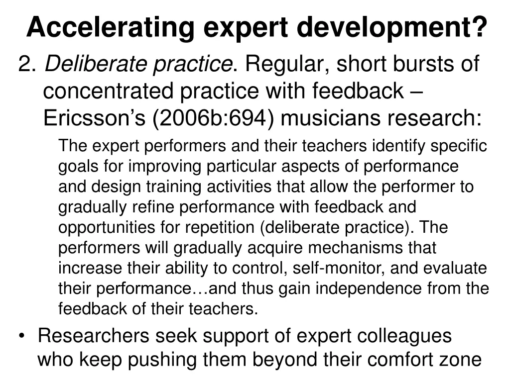 accelerating expert development 2 deliberate