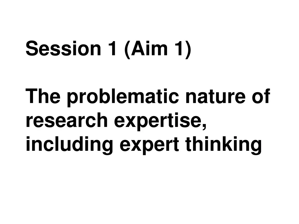 session 1 aim 1