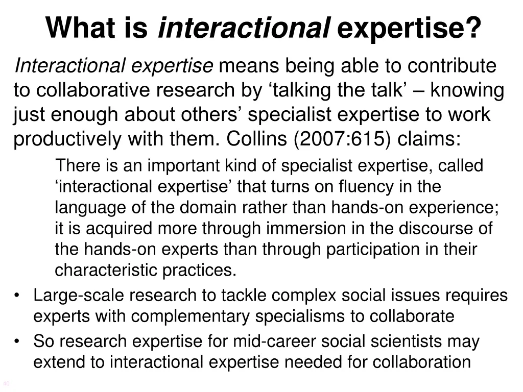 what is interactional expertise