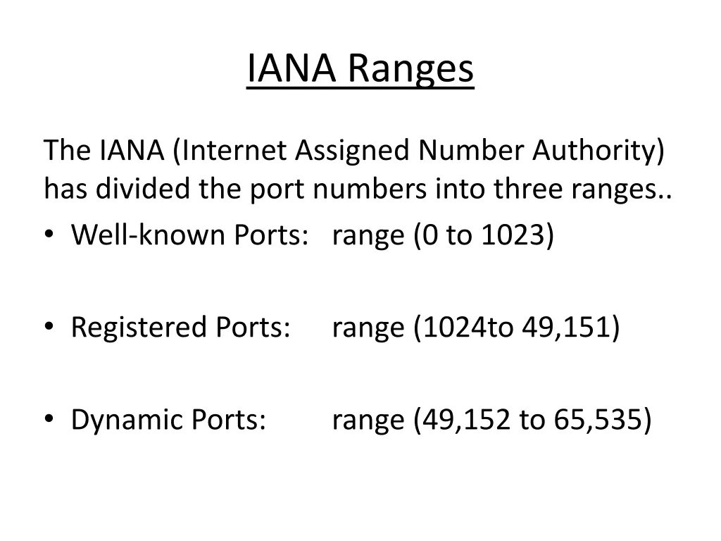 iana ranges