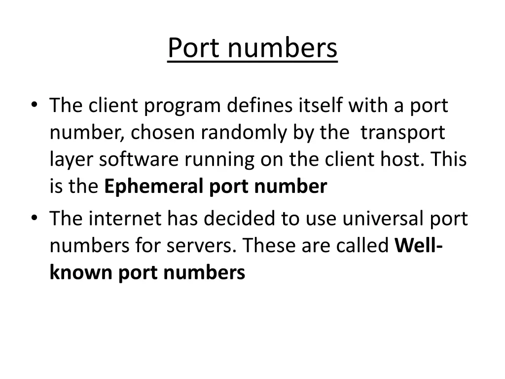 port numbers