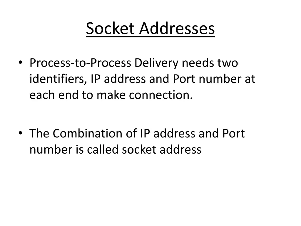 socket addresses