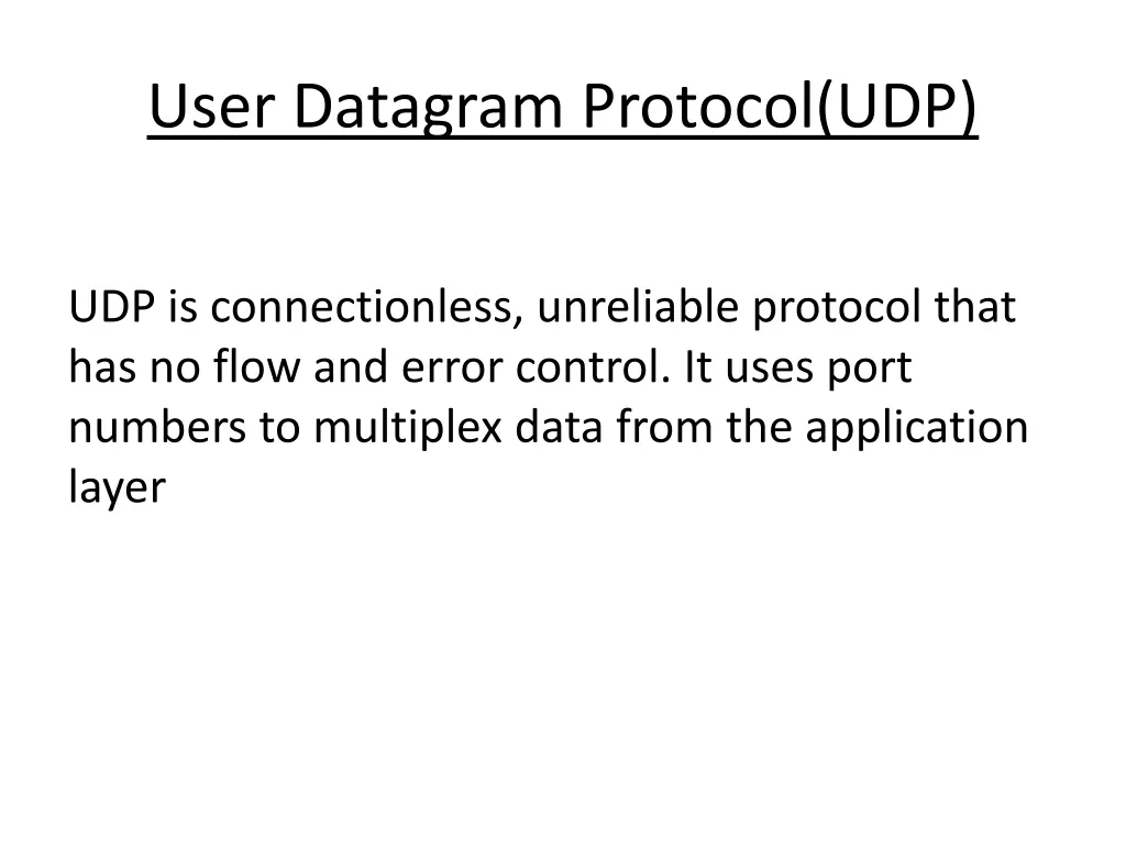 user datagram protocol udp