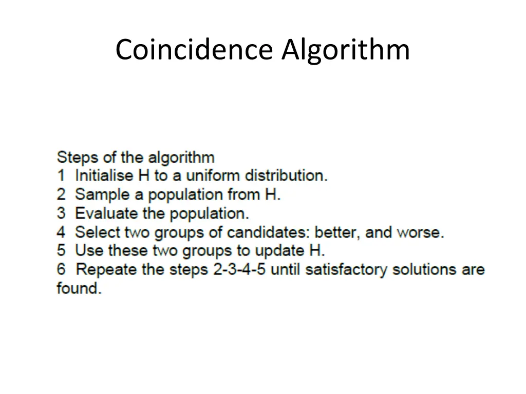 coincidence algorithm