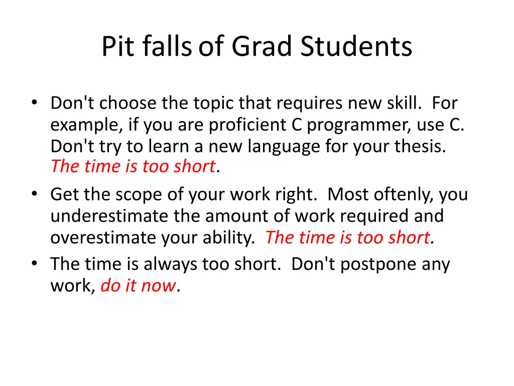 pit fallsof grad students