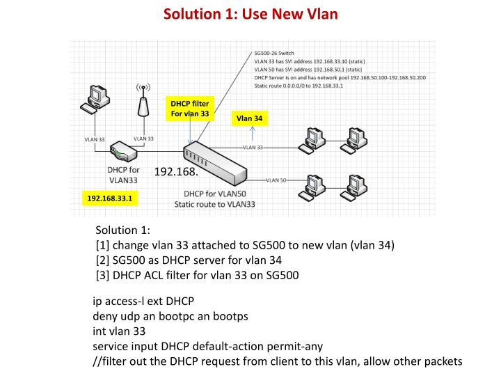 solution 1 use new vlan