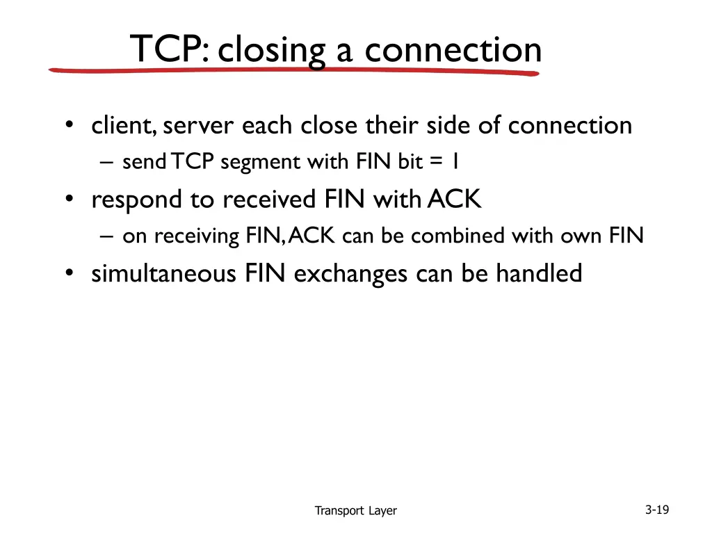tcp closing a connection
