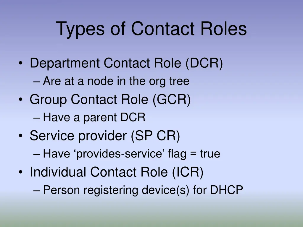 types of contact roles