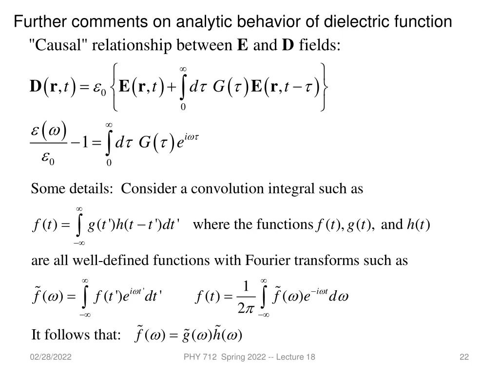 further comments on analytic behavior