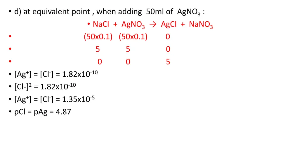 d at equivalent point when adding 50ml of agno