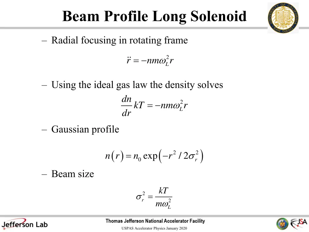 beam profile long solenoid