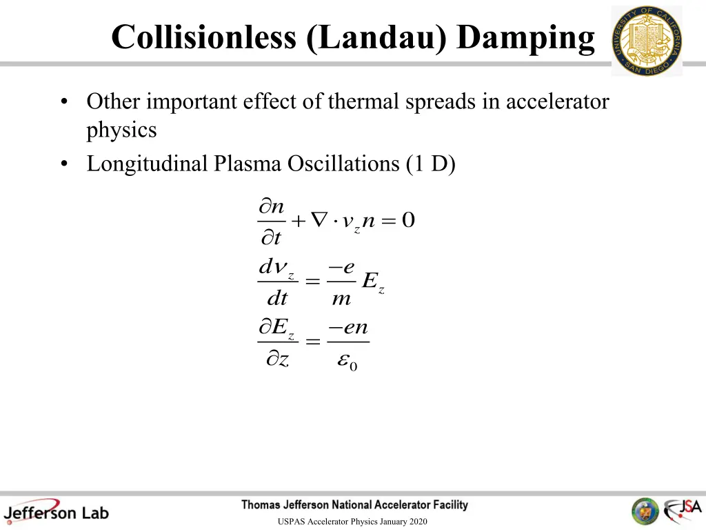 collisionless landau damping
