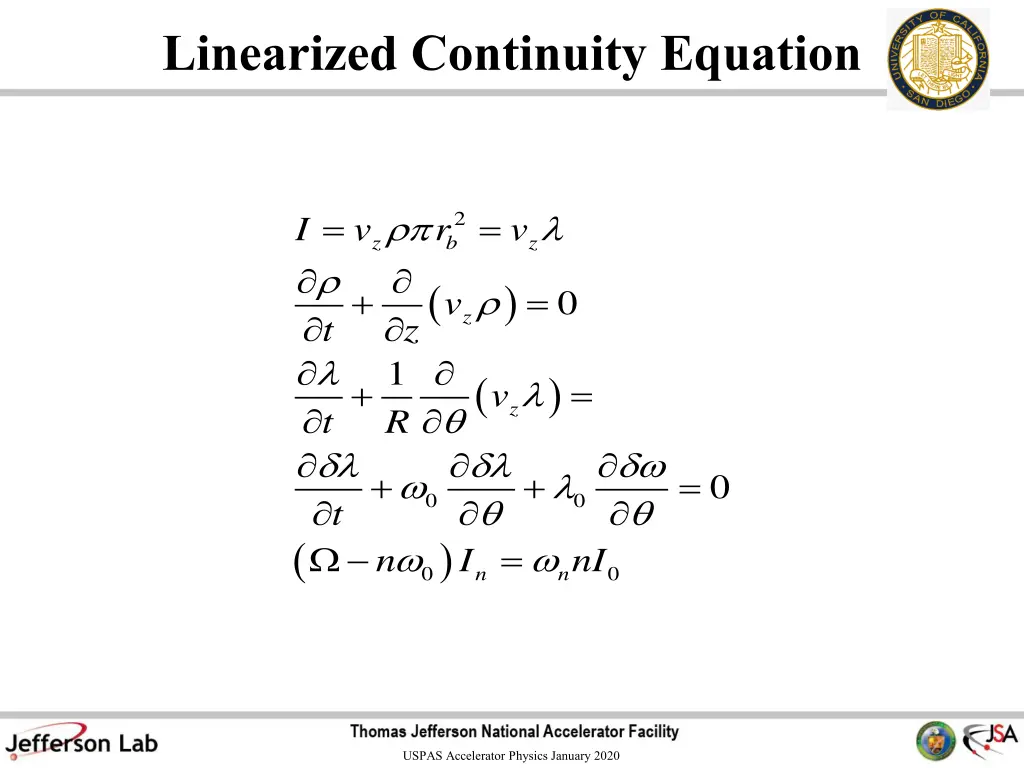 linearized continuity equation