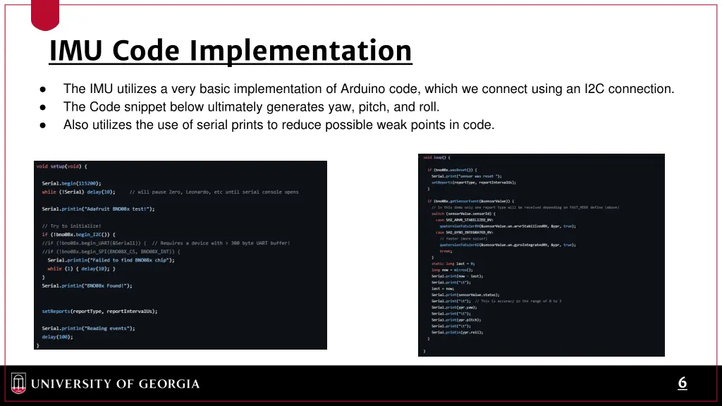 imu code implementation