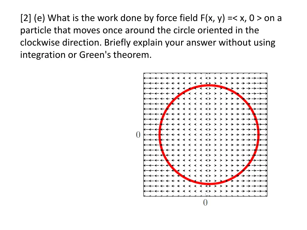 2 e what is the work done by force field
