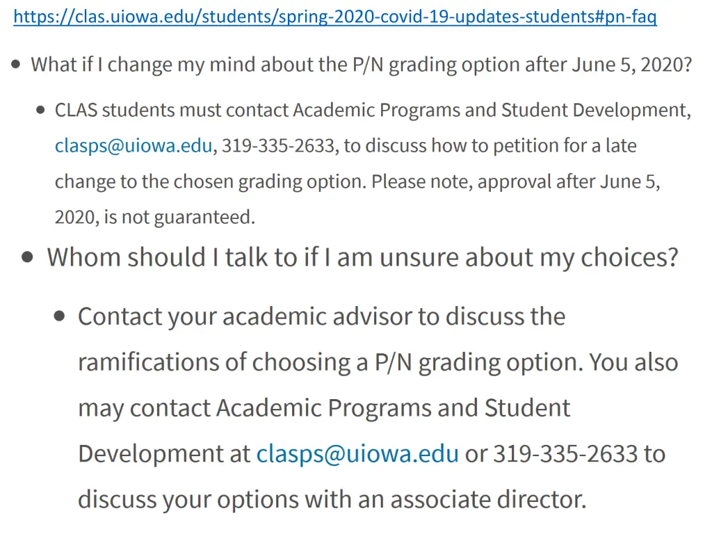 https clas uiowa edu students spring 2020 covid