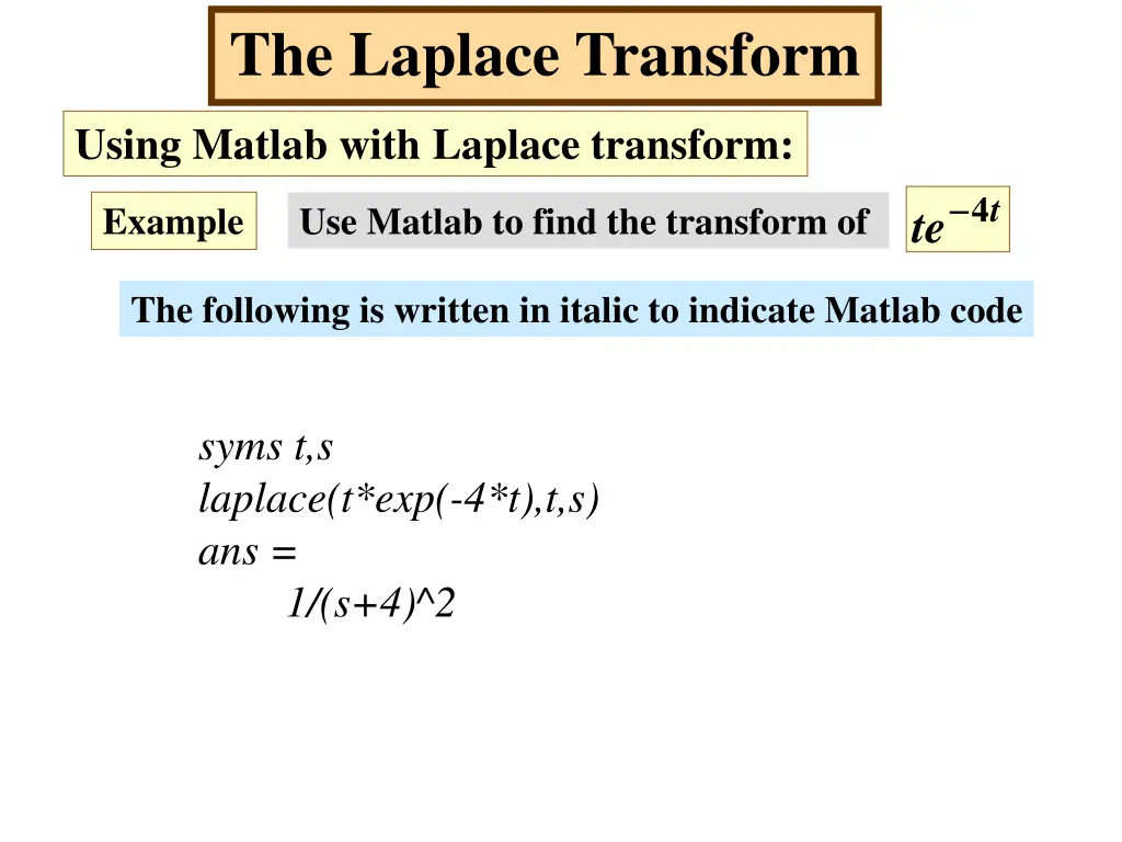 the laplace transform 23