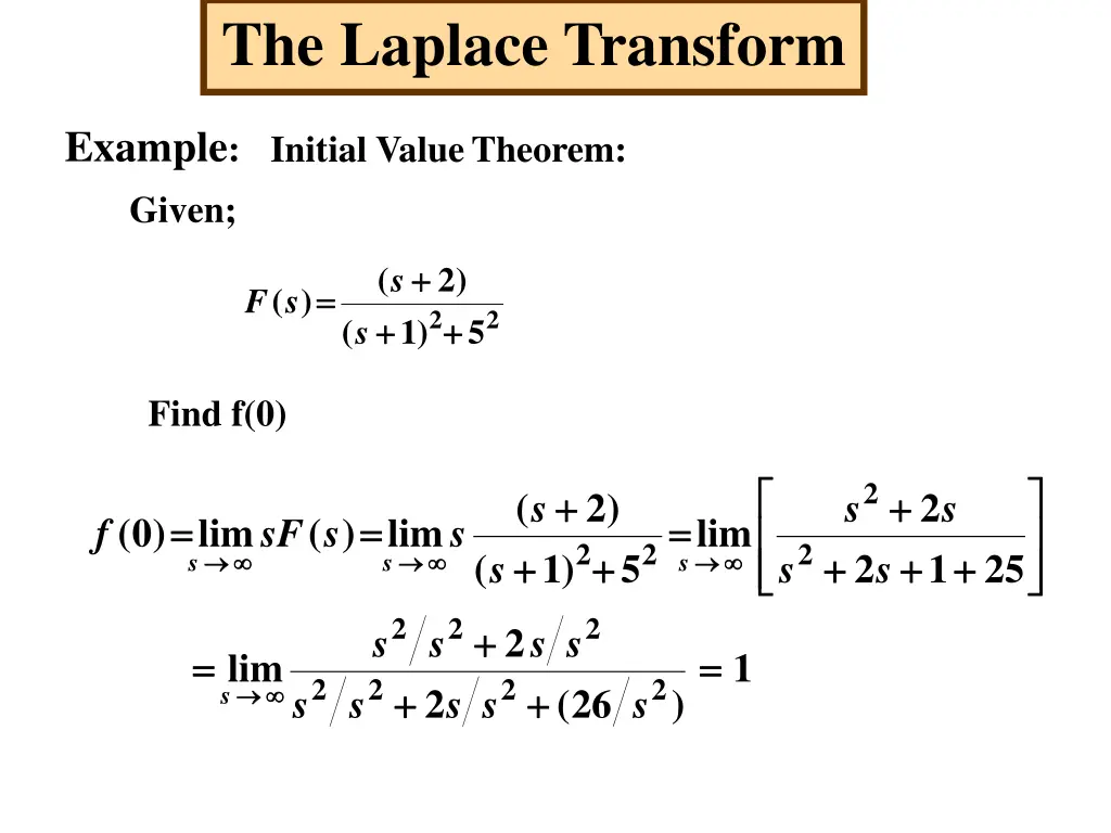 the laplace transform 26