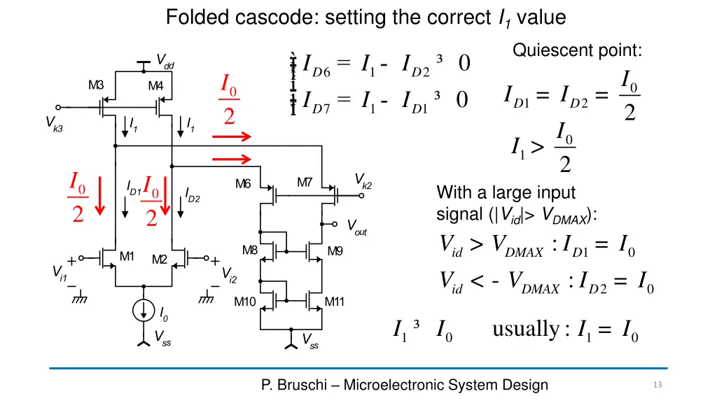 folded cascode setting the correct i 1 value