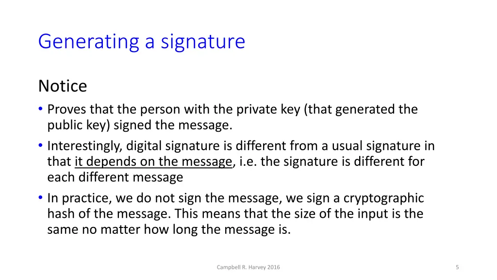 generating a signature 2
