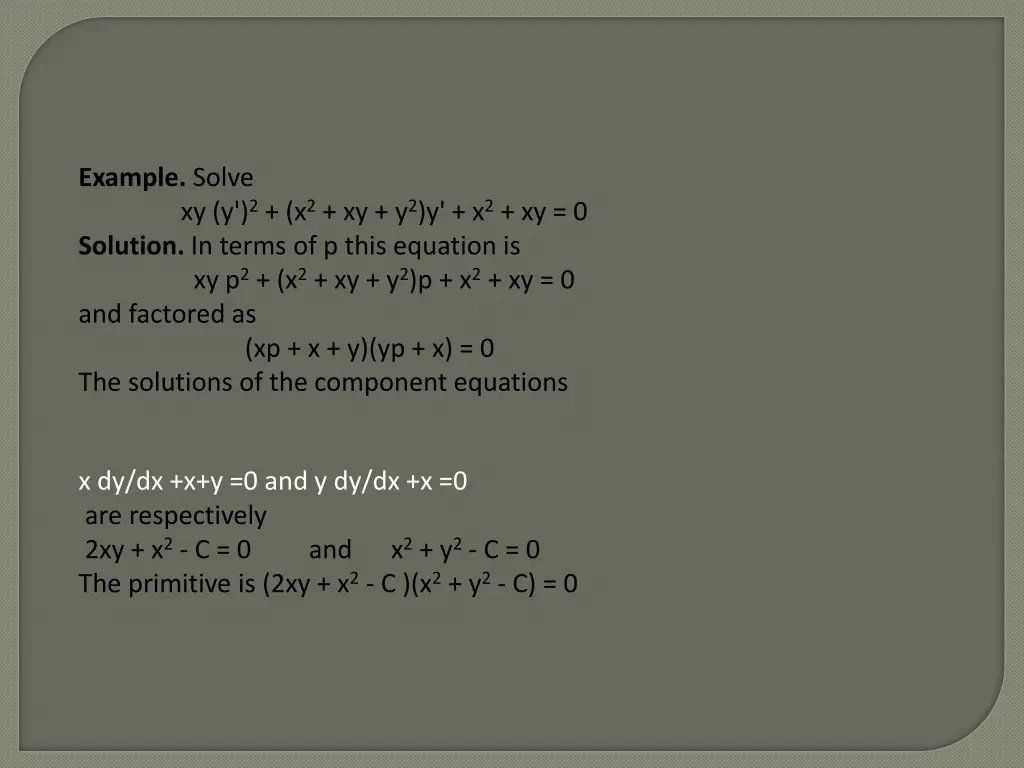 example solve