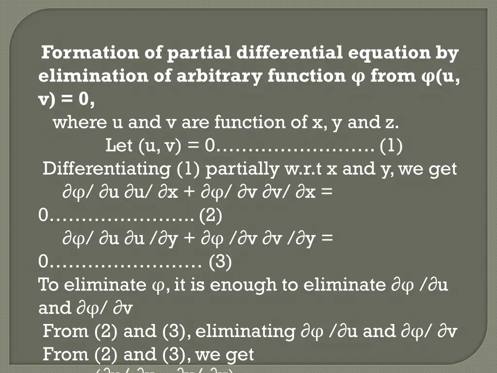 formation of partial differential equation 2