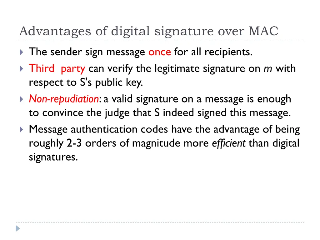 advantages of digital signature over mac