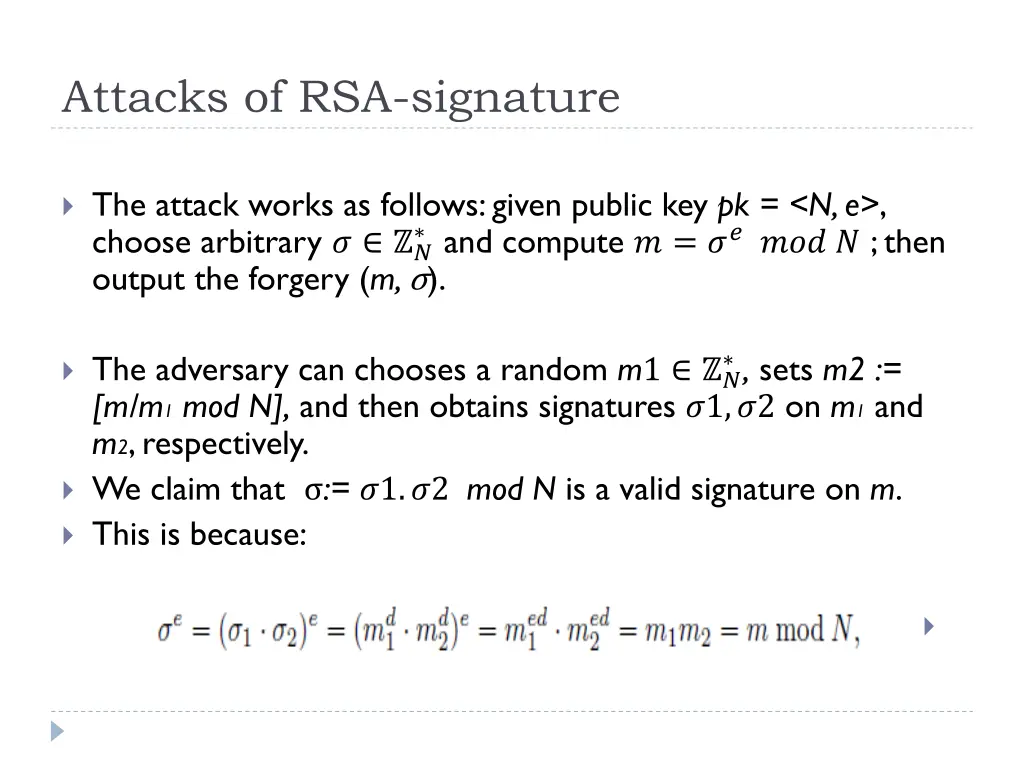 attacks of rsa signature