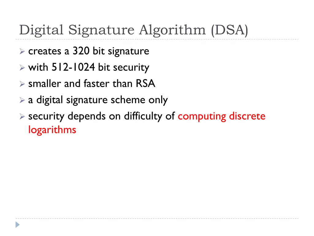 digital signature algorithm dsa