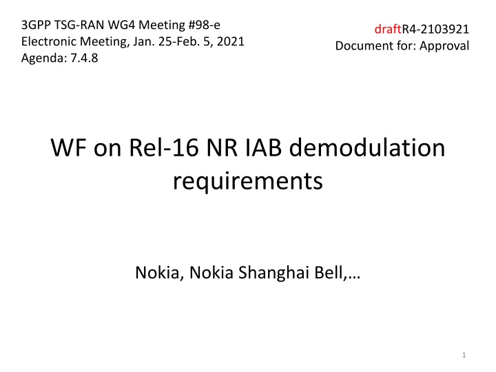 3gpp tsg ran wg4 meeting 98 e electronic meeting