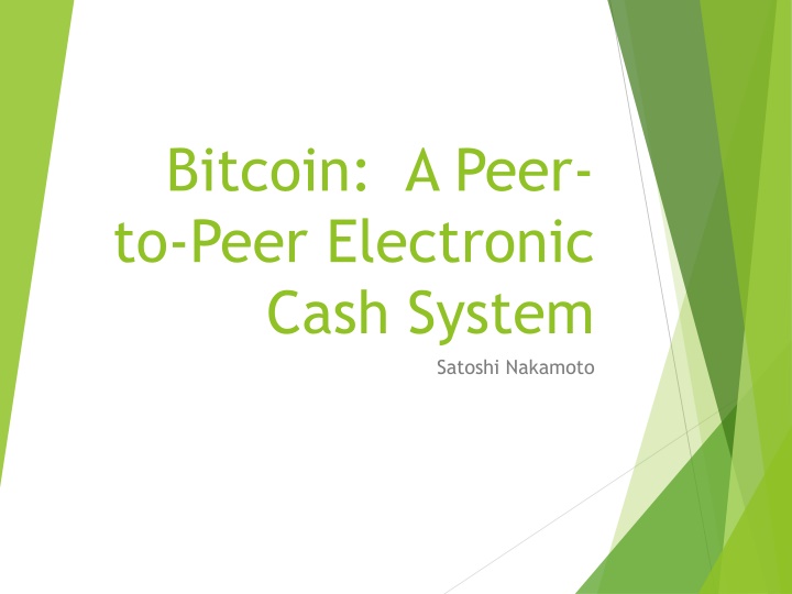 bitcoin a peer to peer electronic cash system