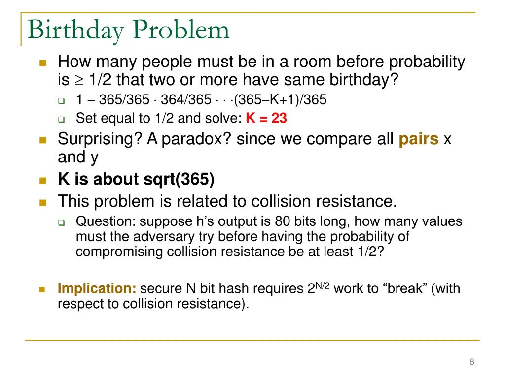 birthday problem how many people must