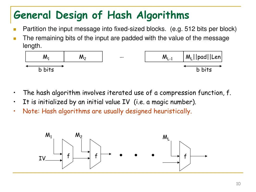 general design of hash algorithms