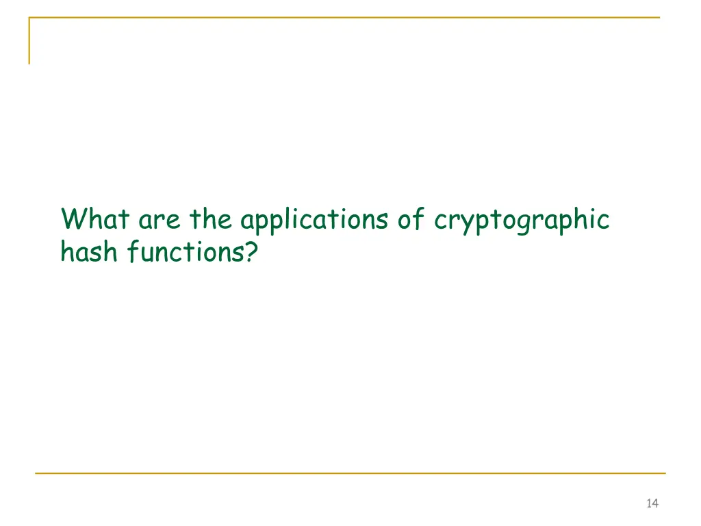 what are the applications of cryptographic hash