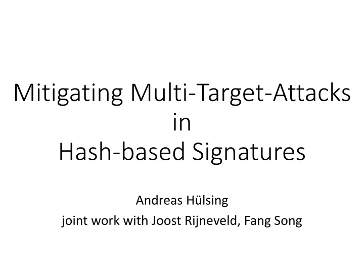 mitigating multi target attacks in hash based