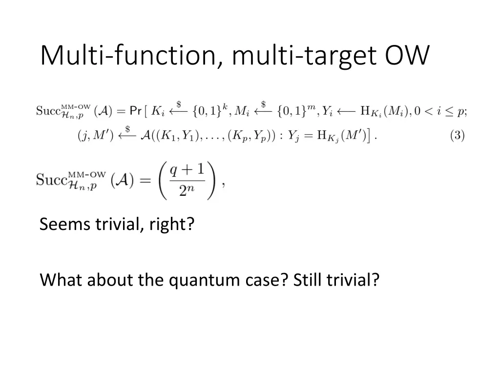 multi function multi target ow