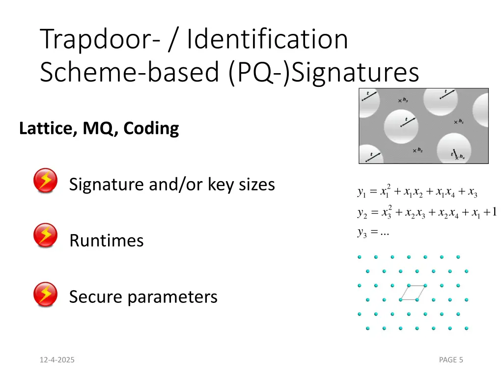 trapdoor identification scheme based pq signatures