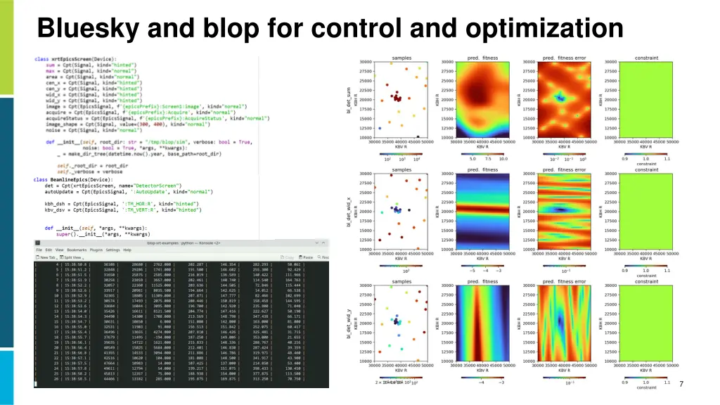 bluesky and blop for control and optimization