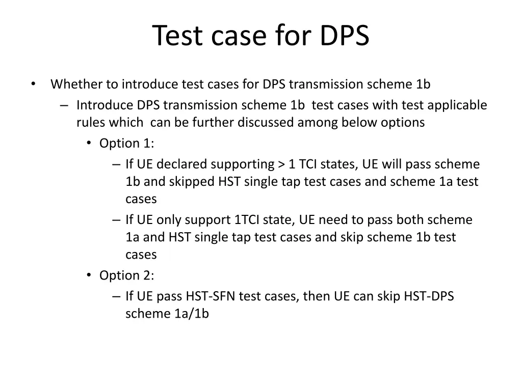test case for dps